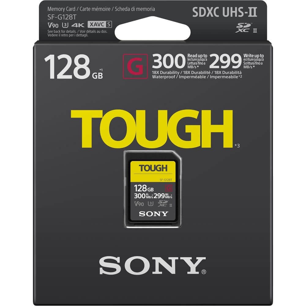 Sony G-Tough Series (SF-G128T/T1) SDXC 128GB UHS-II U3 V90 : R300/W299