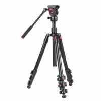 Miliboo MUFA-BK Aluminum Travel Tripod Kit with Fluid Head