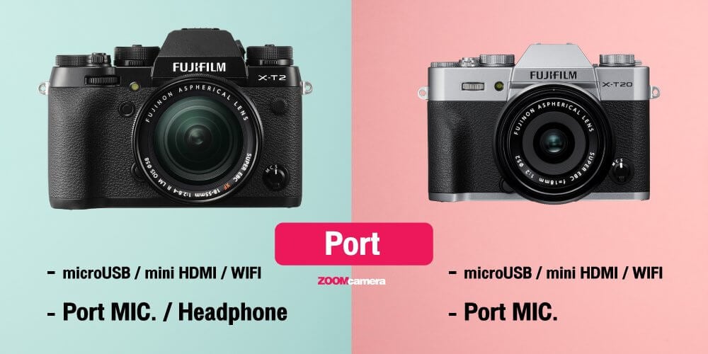 เปรียบเทียบ : Fujifilm X-T2 VS Fujifilm X-T20