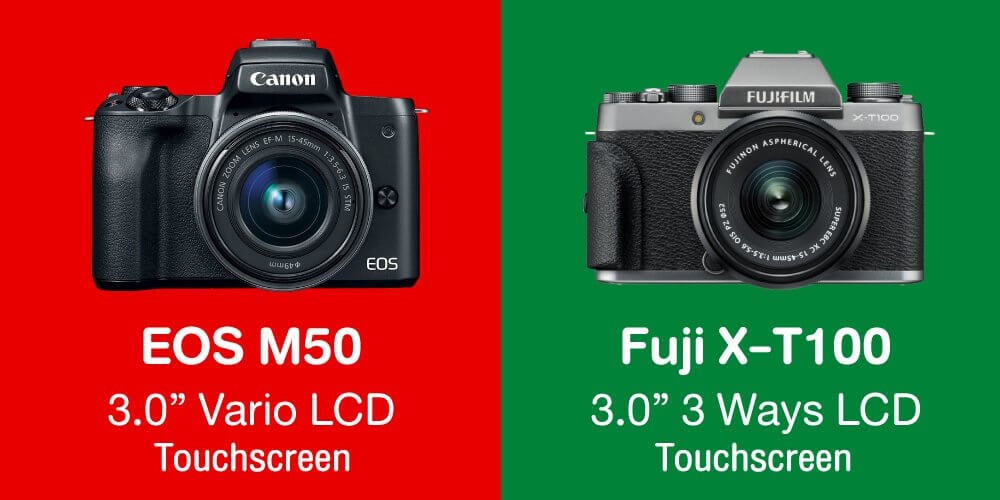 เปรียบเทียบ : Canon EOS M50 vs Fujifilm X-T100