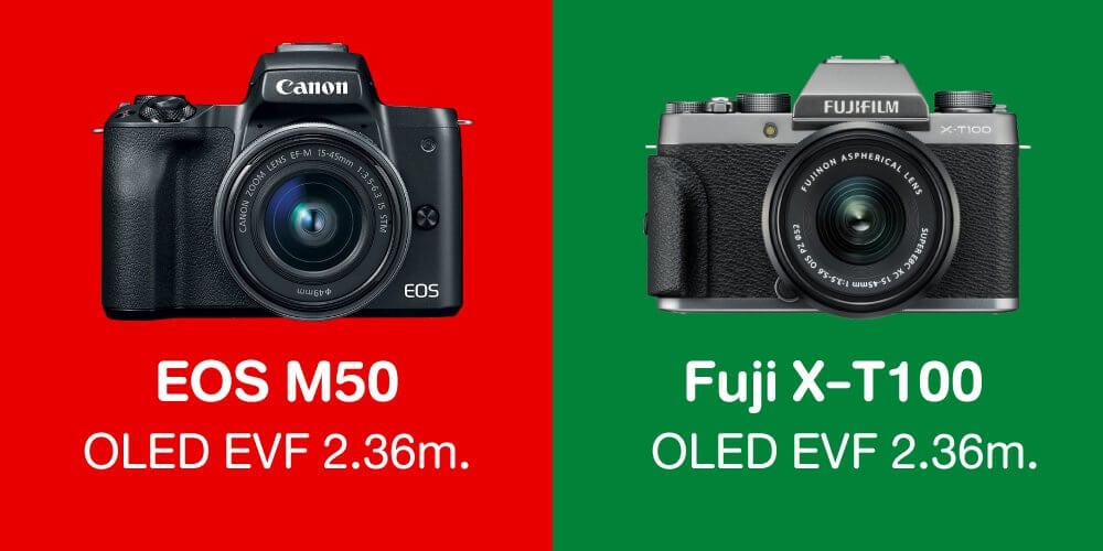 เปรียบเทียบ : Canon EOS M50 vs Fujifilm X-T100