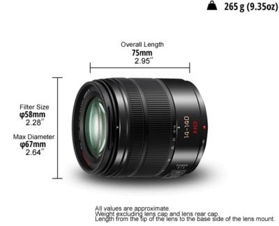 Panasonic Lumix G Vario 14-140mm f/3.5-5.6 II ASPH. POWER O.I.S. Lens (ประกันศูนย์ 1 ปี) 2 H FS14140E Product ImageGlobal 1 th th