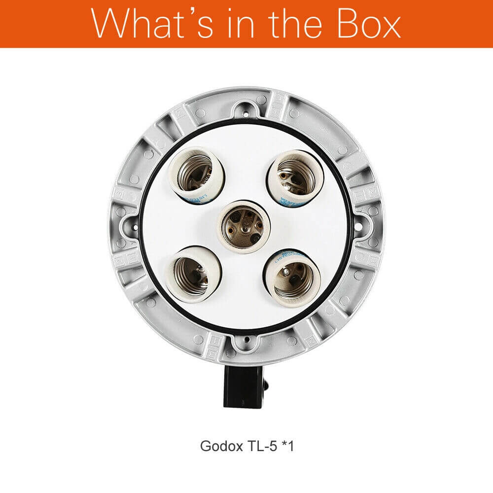 Godox ชุดไฟสตูดิโอ หัวไฟ TL-5K Socket Studio Kit 5-in-1 Bulb Head 