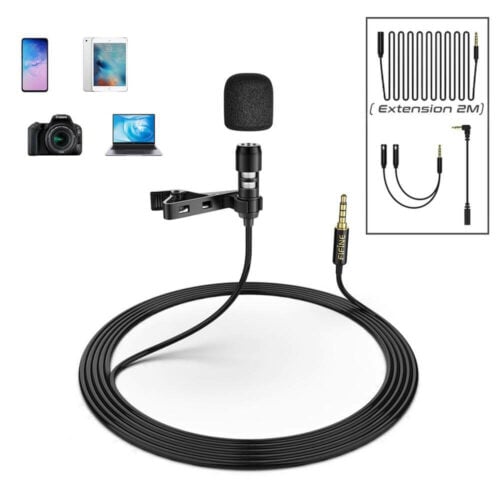 FIFINE ไมโครโฟน LAVALIER LAPEL MICROPHONE FOR IPHONE ANDROID DSLR CAMERA C2 - Image 2