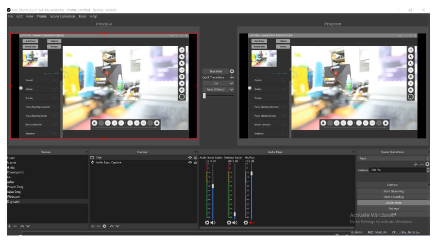 Digicam Control โปรแกรมฟรี ไลฟ์ผ่านกล้องได้ ไม่ง้อกล่อง Video Capture 10 Digicam Control with obs