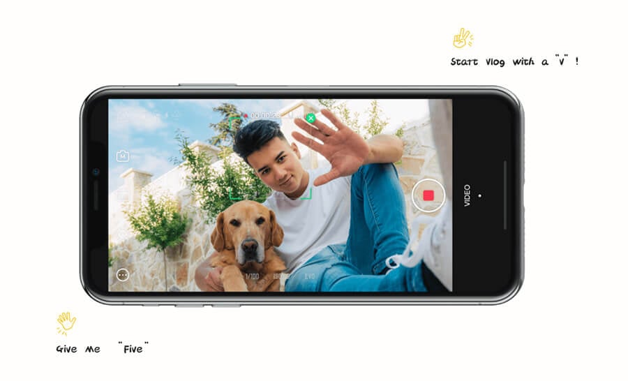 zhiyun-smooth-X-Start-record-with-Hand-Gesture