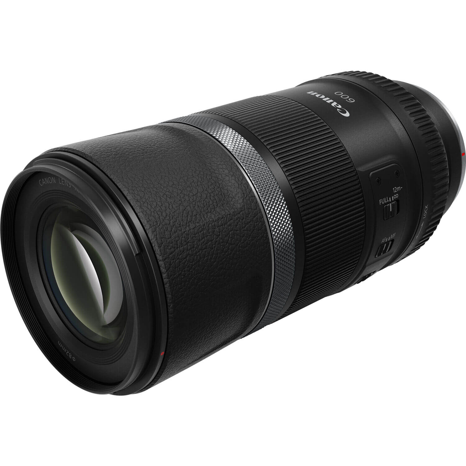 Canon RF 600mm f/11 IS STM Lens (ประกันศูนย์) 24 ชิ้นเลนส์ 10 ชิ้น จัดเป็น 7 กลุ่ม (มีชิ้นเลนส์ DO) ระยะโฟกัสใกล้สุด 4.5 เมตร อัตราขยายสูงสุด 0.14x กันสั่นในตัวชดเชยความเร็วชัตเตอร์ต่ำกว่าปรกติได้ 5.0 สตอป ฟิลเตอร์ 82 มม. ขนาด 93 x 199.5 มม. (269.5 มม. ขณะใช้งาน) น้ำหนัก 930 กรัม