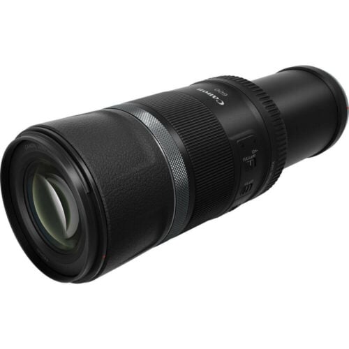 Canon RF 600mm f/11 IS STM Lens (ประกันศูนย์) 8 ชิ้นเลนส์ 10 ชิ้น จัดเป็น 7 กลุ่ม (มีชิ้นเลนส์ DO) ระยะโฟกัสใกล้สุด 4.5 เมตร อัตราขยายสูงสุด 0.14x กันสั่นในตัวชดเชยความเร็วชัตเตอร์ต่ำกว่าปรกติได้ 5.0 สตอป ฟิลเตอร์ 82 มม. ขนาด 93 x 199.5 มม. (269.5 มม. ขณะใช้งาน) น้ำหนัก 930 กรัม