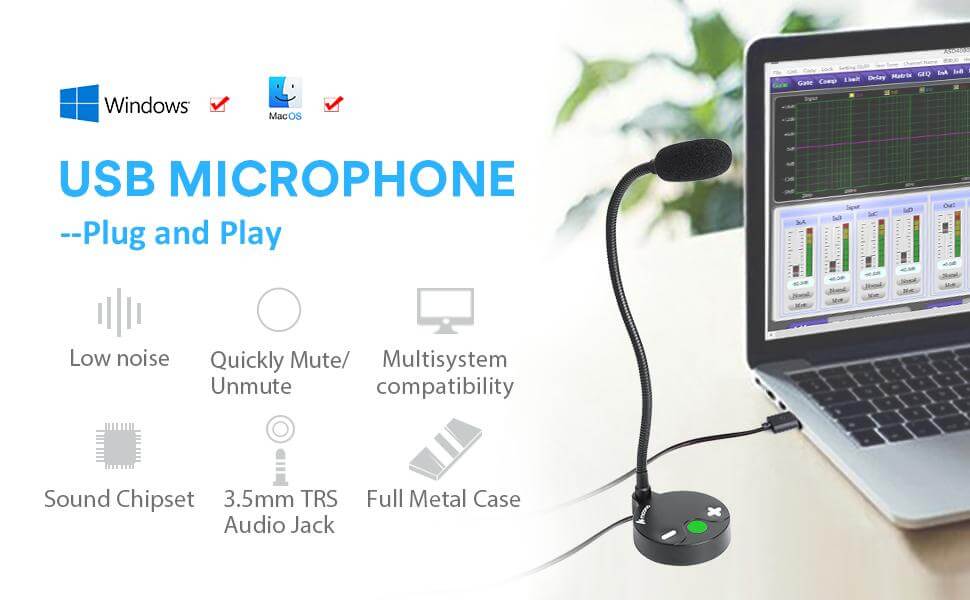 Maono AU-GM10 Gooseneck Microphone USB Cardioid Condenser Mic (ประกันศูนย์) 13 Transducer Type: Electret Condenser, 10mm Polar Pattern: Cardioid Frequency Range: 100Hz~8KHz Bit Depth: 16 bit Sampling Rate: 48KHz Max SPL: 105db LED Indicator: Green-unmute; Red-mute