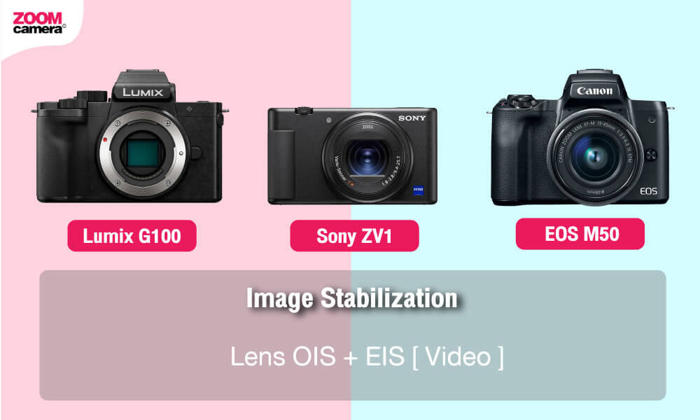 เปรียบเทียบ Panasonic Lumix G100 vs Sony ZV1 vs EOS M50 ระบบกันสั่น