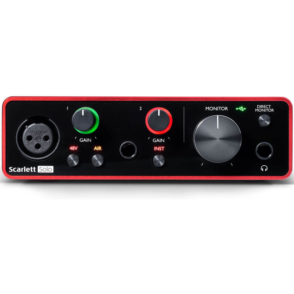 Focusrite Scarlett Solo Studio Audio Interface with headphone