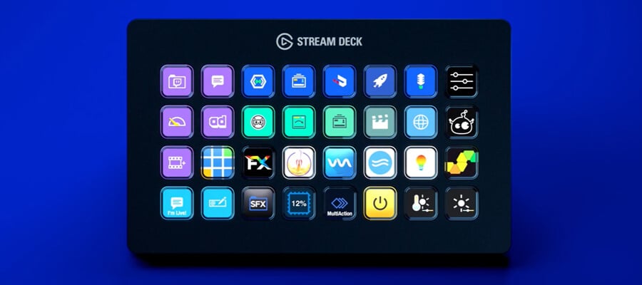 Elgato Stream Deck XL : Live Video Stream Controller 32 Keypad Buttons 10GAT9901 (ประกันศูนย์ 2 ปี) 14 Elgato Stream Deck XL สามารถใช้งานบันทึกคำสั่งการใช้งานปุ่มต่าง ๆ เอาไว้ได้สูงสุด 32 ปุ่ม โดยปุ่มเหล่านี้สามารถบันทึกคำสั่งต่าง ๆ จากโปรแกรมสตรีมยอดนิยมตั้งแต่ Elgato Streaming Software, Xsplitter หรือ โปรแรกมยอดฮิตอย่าง OBS Studio ได้อย่างไร้ปัญหานั่นเอง บนปุ่มต่าง ๆ ผู้ใช้งานสามารถ Customize ลวดลายบนปุ่มได้เอง ทำให้สามารถแสดงผลได้ถูกต้องตรงใจ ไม่ว่าจะเป็นการ Insert เสียง หรือเอฟเฟคแสงสีต่าง ๆ การเปิดปิดซอฟต์แวร์ต่าง ๆ ก็สามารถแสดงผลบนหน้าจอ LED นี้ได้ โดยไม่ต้องจดจำปุ่มหลักบนคีย์บอร์ดจนเกิดการใช้งานผิดพลาด ด้วยหน้าจอที่ Custom