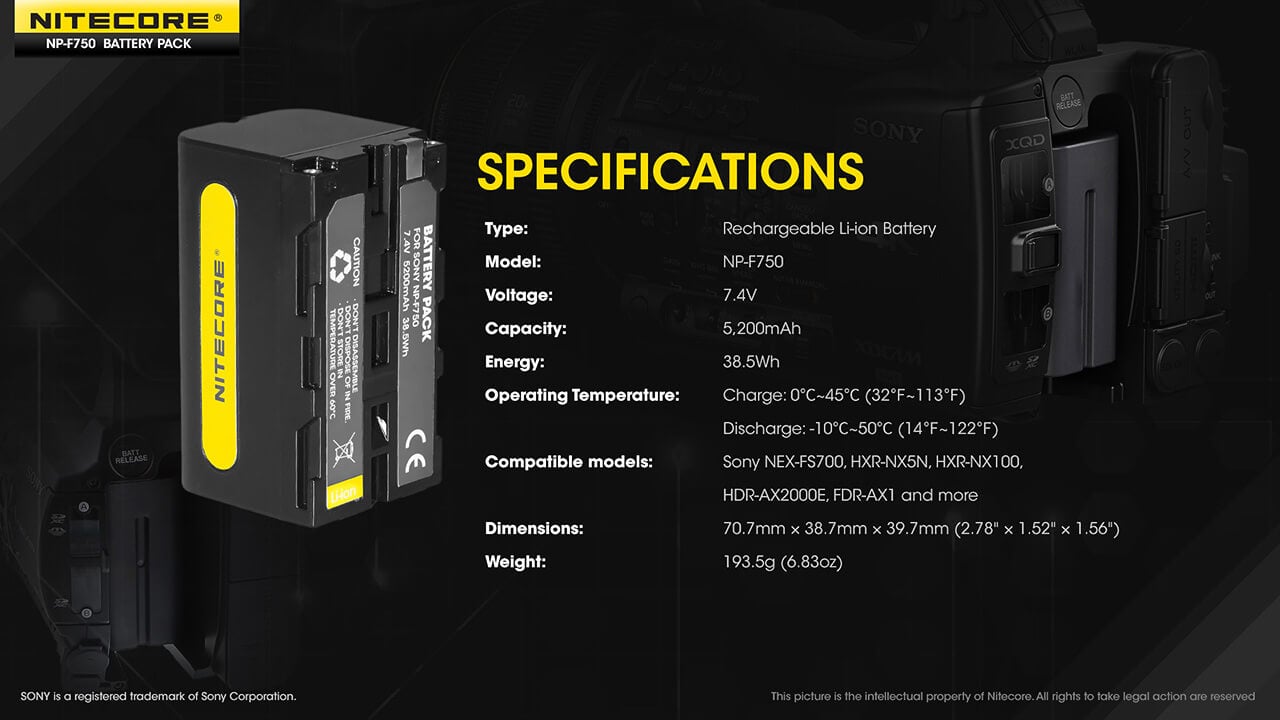Nitecore Battery NP-F750