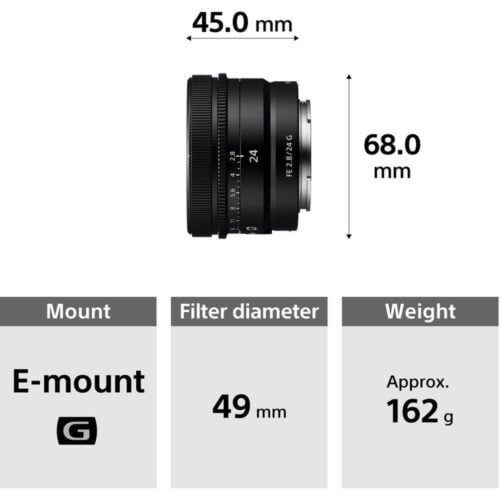 Sony (SEL40F28G) FE 24mm f/2.8 G Lens