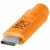 TetherPro CUC33R15-ORG High-Visibility USB-C to 3.0 Micro-B Right Angle Cable 15'' (4.6m) - Orange