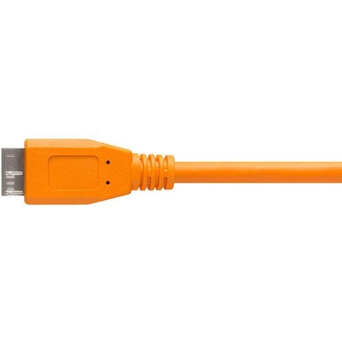 Tether Tools CUC33R15 TetherPro USB Type-C Male to Micro-USB 3.0 Type B Male Cable (15', Orange, Right-Angle) 4 TetherPro CUC33R15-ORG High-Visibility USB-C to 3.0 Micro-B Right Angle Cable 15'' (4.6m) - Orange