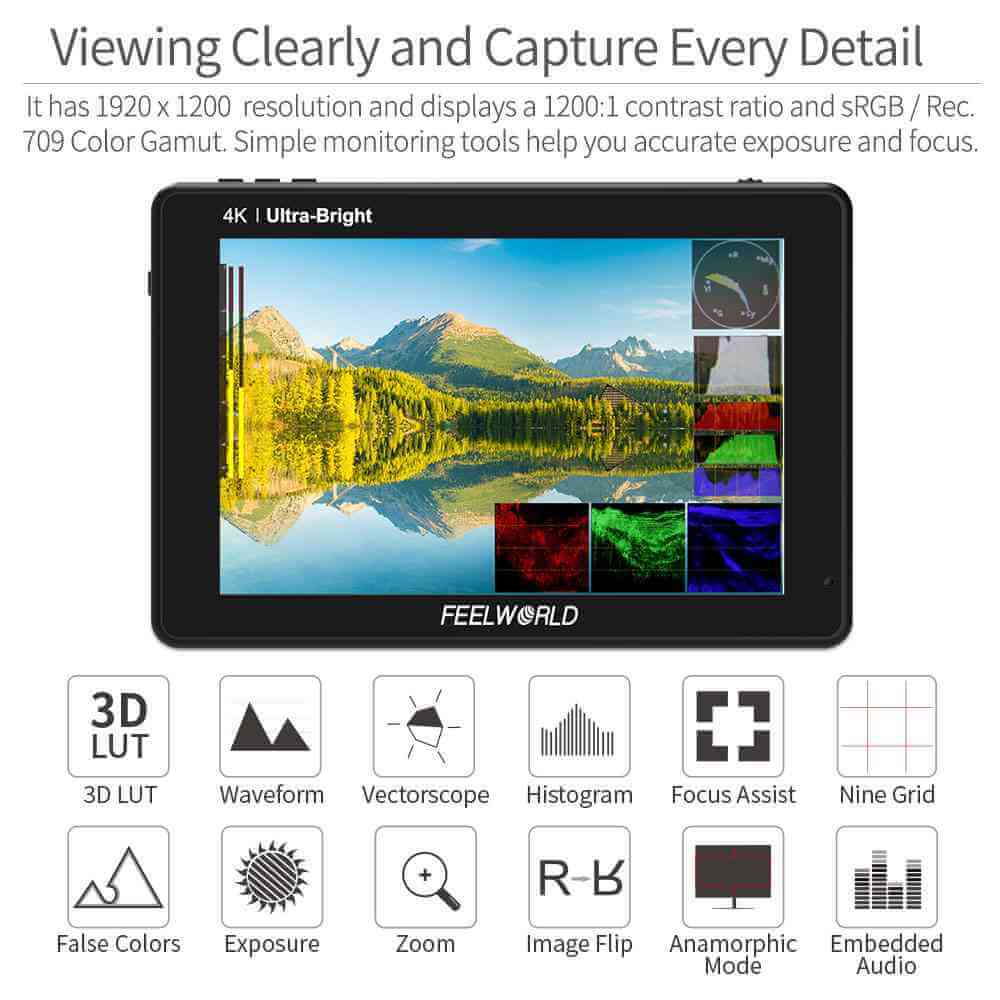 FeelWorld LUT7 PRO 7 Ultrabright HDMI Field Monitor