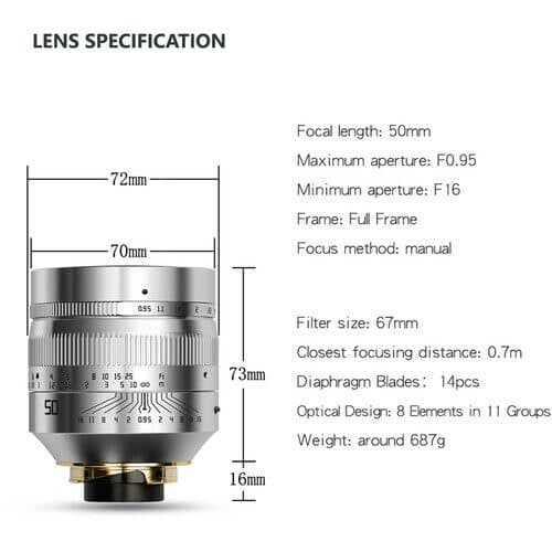 TTArtisan 50mm f0.95 Lens for Leica M (Silver)