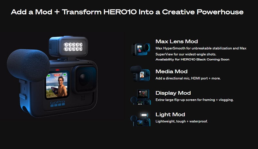 รีวิว Gopro Hero 10 Black ชิพตัวใหม่ GP2 เร็ว แรง อึดกว่าเดิม ถ่ายวีดีโอ 5.3K 60fps มีจอหน้า เอาไปถ่าย Vlog ทำ Live streaming ได้สบาย 17 gopro hero10 black accessories mod