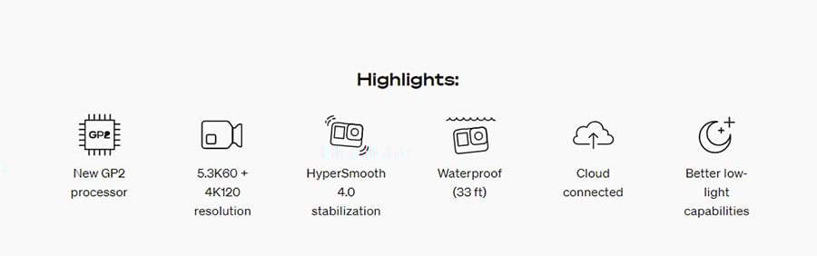 รีวิว Gopro Hero 10 Black ชิพตัวใหม่ GP2 เร็ว แรง อึดกว่าเดิม ถ่ายวีดีโอ 5.3K 60fps มีจอหน้า เอาไปถ่าย Vlog ทำ Live streaming ได้สบาย 3 gopro-hero10-black_highlight-feature