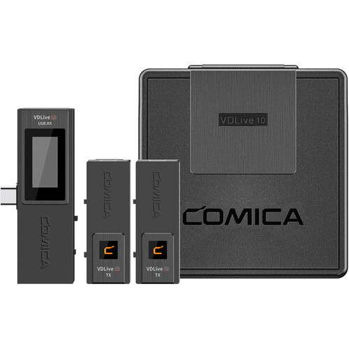 Comica Audio VDLive10 Ultracompact 2-Person Digital Wireless Microphone System for Cameras & USB Type-C Devices