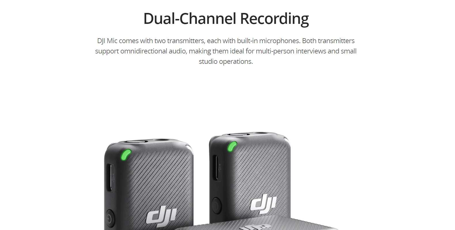 DJI mic dual channel recording