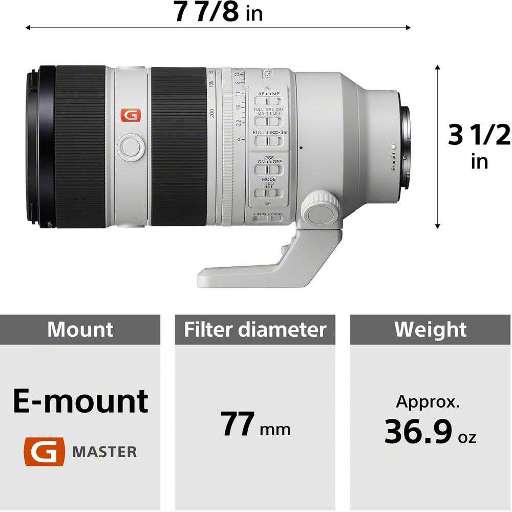 Sony FE 70-200mm f/2.8 GM OSS II Lens SEL70200GM2 (ประกันศูนย์ 1 ปี) 34 Sony FE 70-200mm f/2.8 GM OSS II Lens