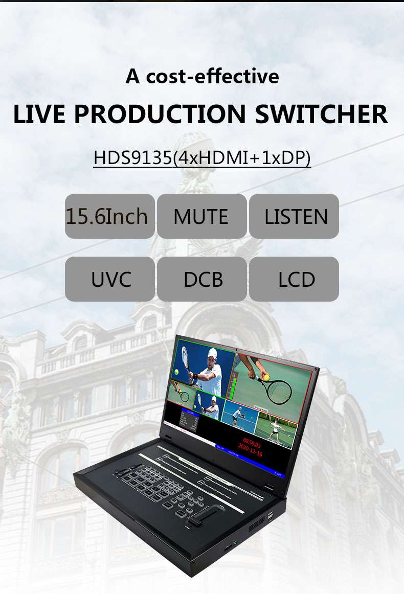 DeviceWell HDS9135 15.6 5-CH Portable Video Switcher