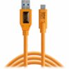 Tether Tools TetherPro USB Type-C Male to USB 3.0 Type-A Male Cable (15', Orange)