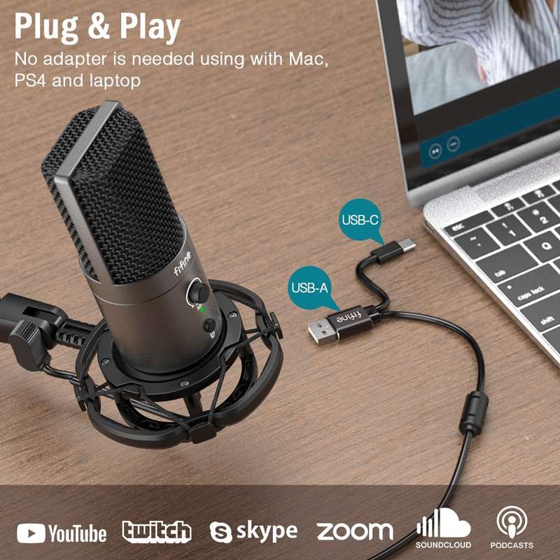 Fifine T683 USB Microphone Bundle With a Mute Button