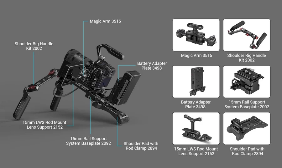 SmallRig 3441 Black Mamba Series Camera Cage with Top Handle for Panasonic Lumix GH6