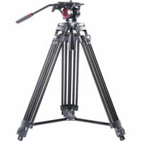 Miliboo MTT601A Professional Aluminum Tripod and Fluid Head with Mid-Level Spreader