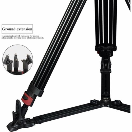 Miliboo MTT609A Aluminum Professional Tripod and Fluid Head with Ground Spreader (ประกันศูนย์) 3 miliboo MTT609A Professional Tripod and Fluid Head with Ground Spreader (Aluminum)