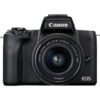 Canon EOS M50 Mark II Mirrorless Camera with 15-45mm and 55-200mm Lenses Black