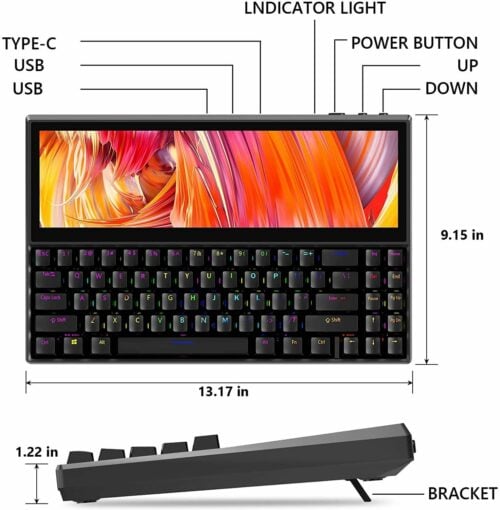 FICIHP K2 Multifunctional Keyboard with 12.6 inches Touchscreen