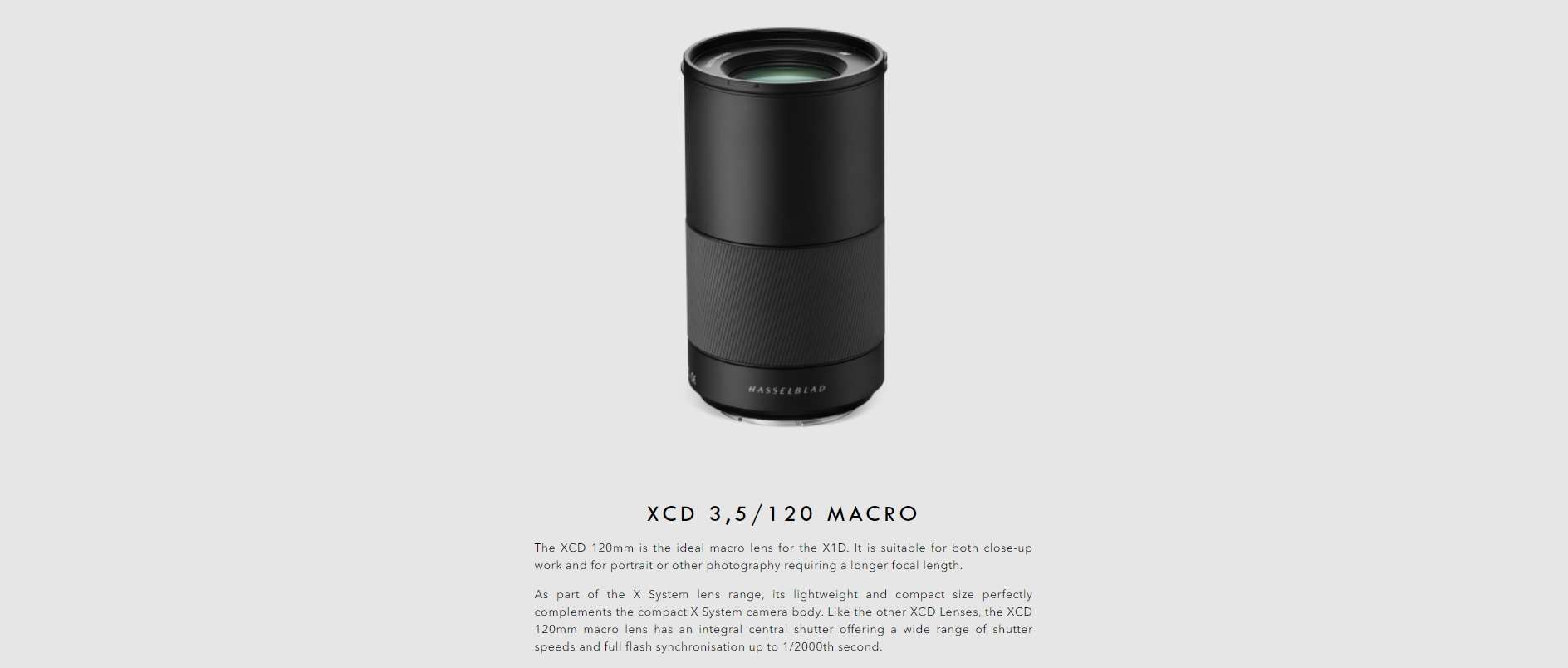 Hasselblad XCD 120mm f3.5 Macro Lens