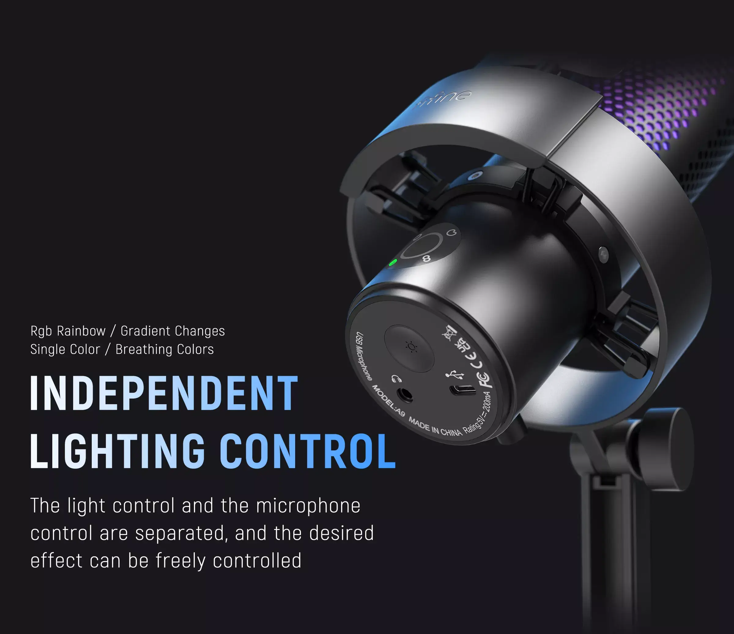 FIFINE A9 RGB Condenser Microphone 4 Types Of Directional With Quick Mute Button (ประกันศูนย์) 34 FIFINE A9 RGB Microphone 4 Types Of Directional