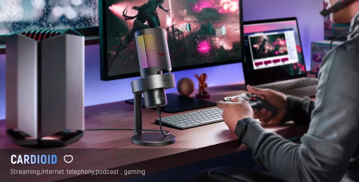 FIFINE A9 RGB Condenser Microphone 4 Types Of Directional With Quick Mute Button (ประกันศูนย์) 41 FIFINE A9 RGB Microphone 4 Types Of Directional Detail 001