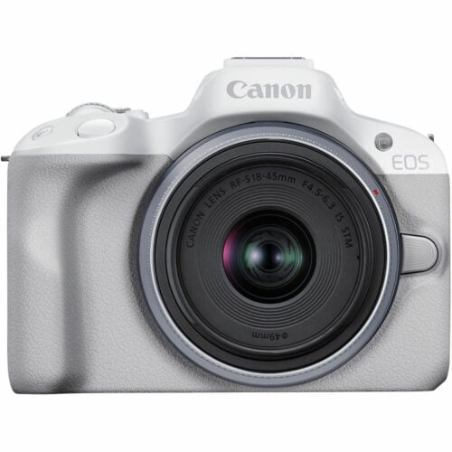 Canon EOS R50 Mirrorless Camera with 18-45mm Lens (White)