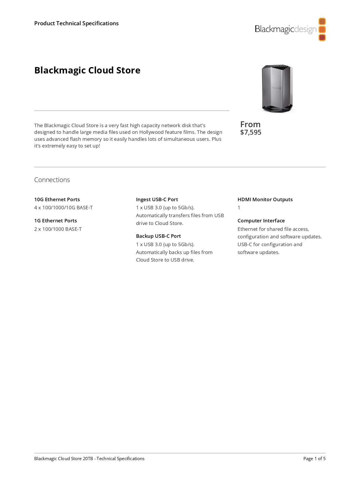 Blackmagic Design Cloud Store - 001