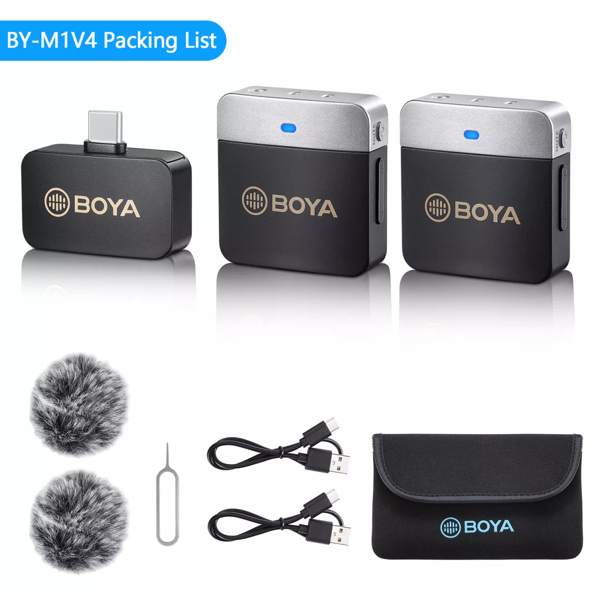 Boya BY-M1V5 Wireless Microphone For Lightning (ประกันศูนย์ 2 ปี) 40 Boya BY M1V4 Wireless Lavalier Microphone
