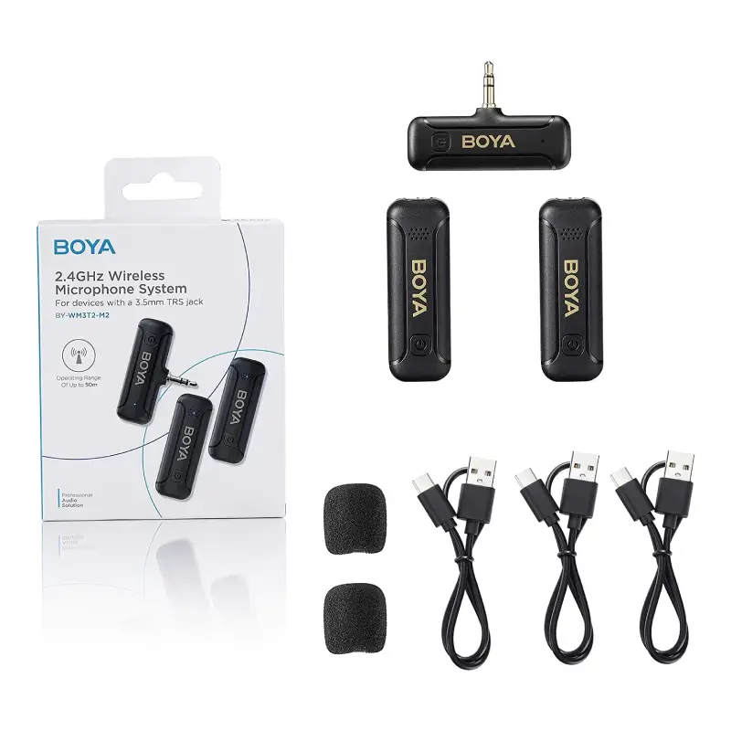 Boya BY-WM3T2-M1 M2 Mini 2.4GHz Wireless Microphone