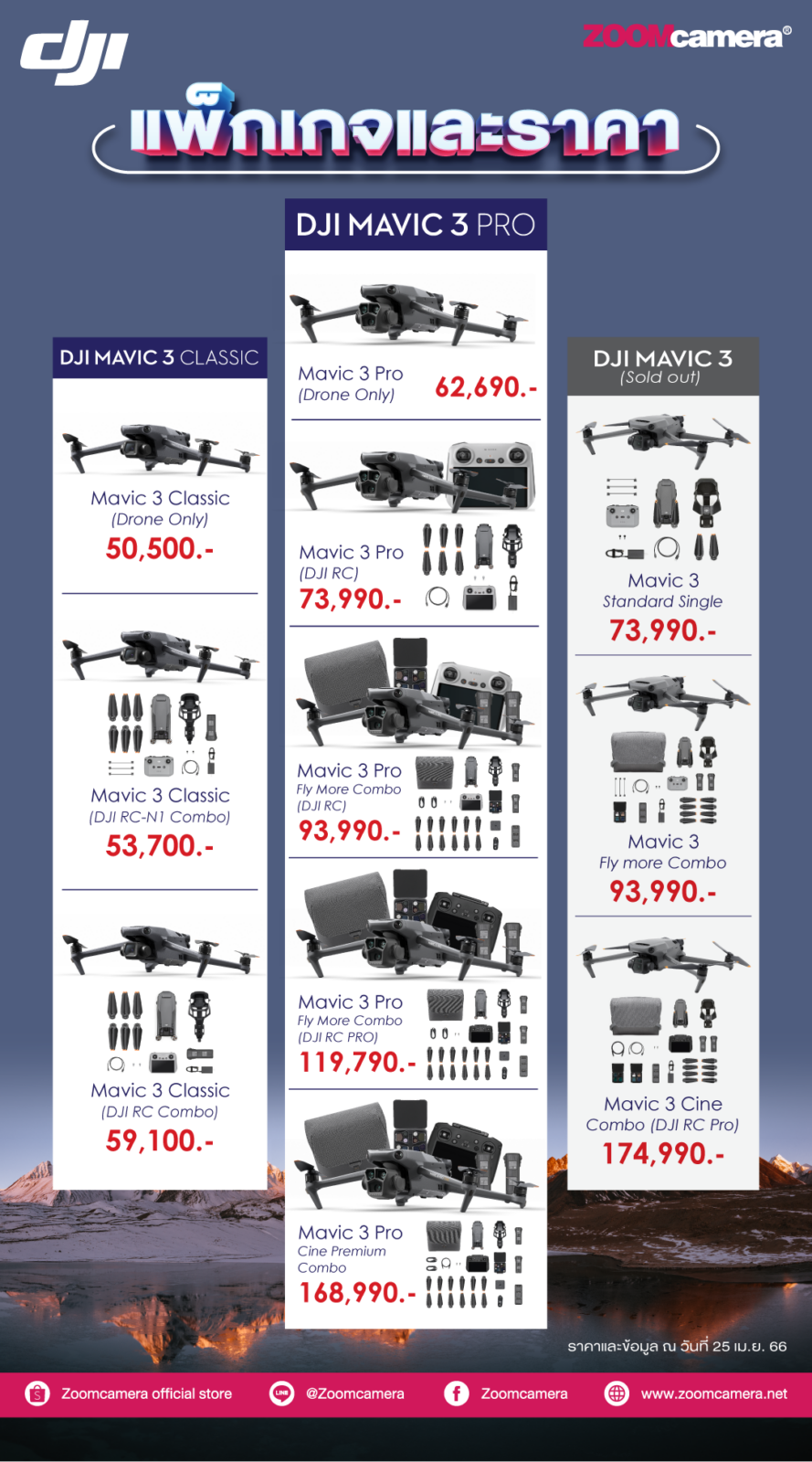 เปรียบเทียบสเปก DJI Mavic 3 Pro vs DJI Mavic 3 Classic vs DJI Mavic 3 แตกต่างกันอย่างไรบ้าง ? 3 แพ็กเกจและราคา DJI MAVIC 3 PRO.png