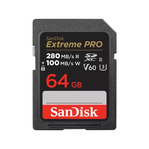 SanDisk Extreme PRO 64GB SDXC U3 V60 UHS-II R280W100 Card SDSDXEP-064G-GN4IN