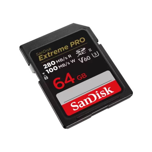 SanDisk Extreme PRO 64GB SDXC U3 V60 UHS-II R280W100 Card SDSDXEP-064G-GN4IN