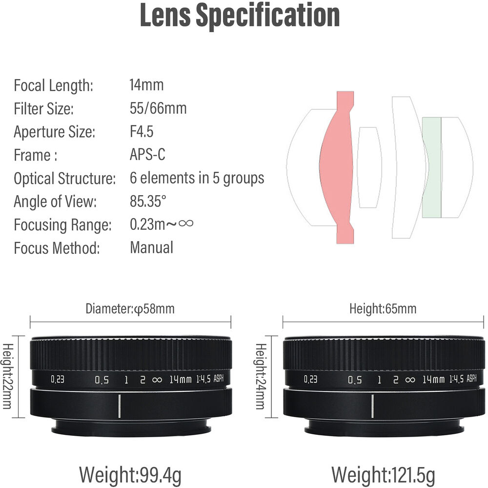 AstrHori 14mm f/4.5 Lens for Sony E Black