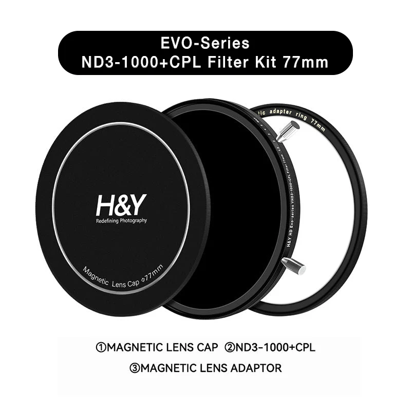 H&Y Filters HD EVO-Series Variable ND3-1000 & CPL Filter Kit (ประกันศูนย์) 6 H&Y HD EVO-Series Magnetic Variable ND3-1000 + CPL Filter Kit
