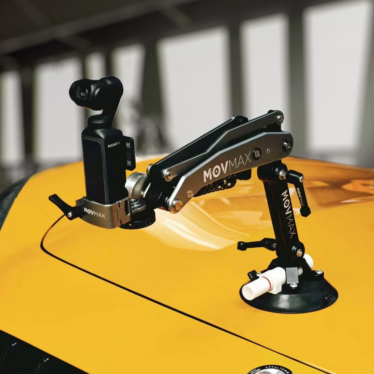 Movmax Blade Arm อุปกรณ์ช่วยยึดกล้องติดกับรถถ่าย Rolling Shot สำหรับ DJI Osmo Pocket 3 จากค่าย Vaxis 16 MOVMAX Hoop Connector For Blade Arm