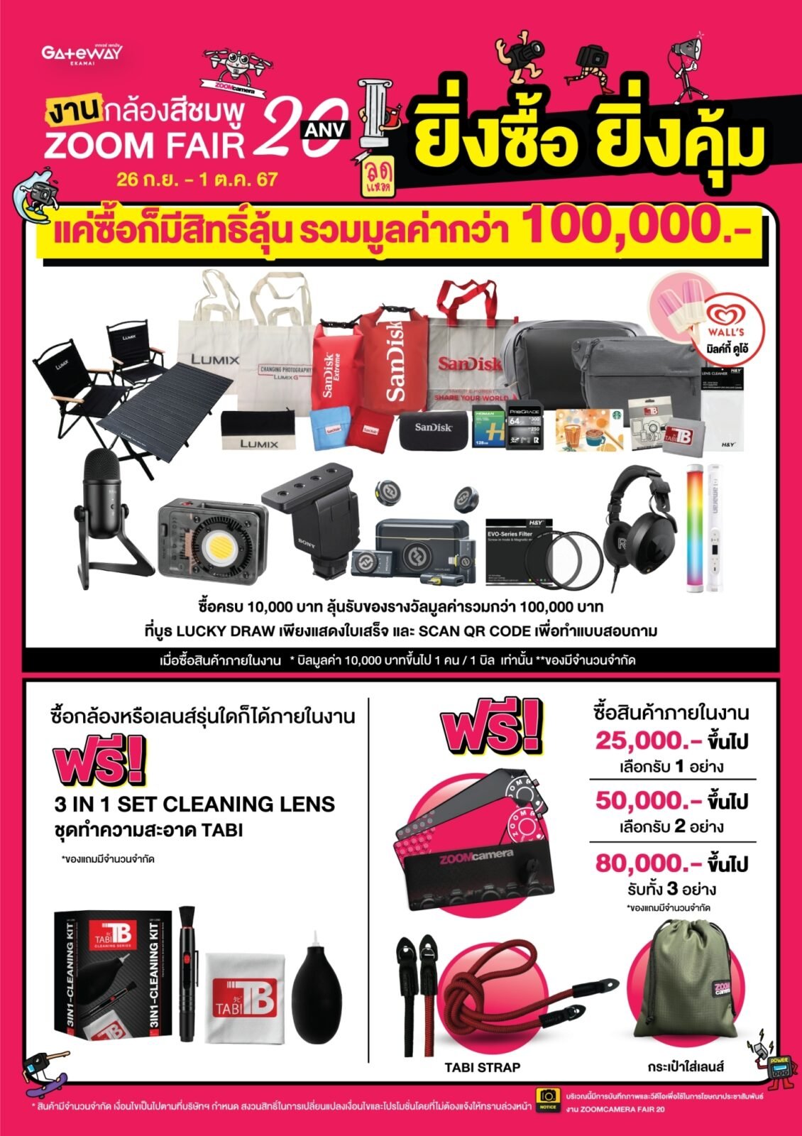 26 กันยายน – 1 ตุลาคม 2567 งานกล้องสีชมพู ZoomCamera Fair 20 ครบจบในงานเดียว ชั้น M ศูนย์การค้าเกทเวย์ เอกมัย 75 LINE ALBUM Artwork ZF20 โปรกิจกรรม 240924 1