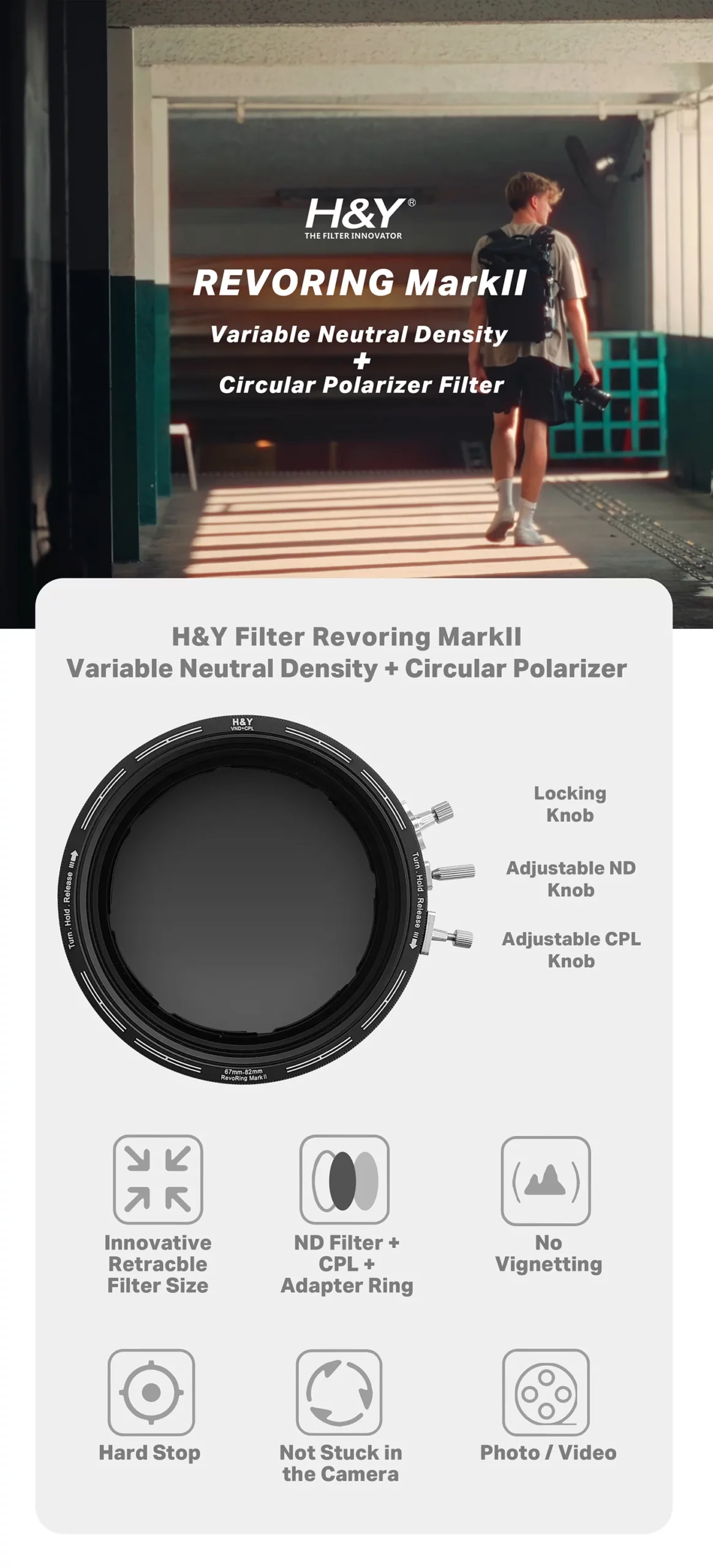 H&Y Revoring Mark II Variable Adapter filter VND+CPL